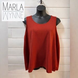 MARLA WYNNE Rust Sleeveless Knit Top – Size US 3X